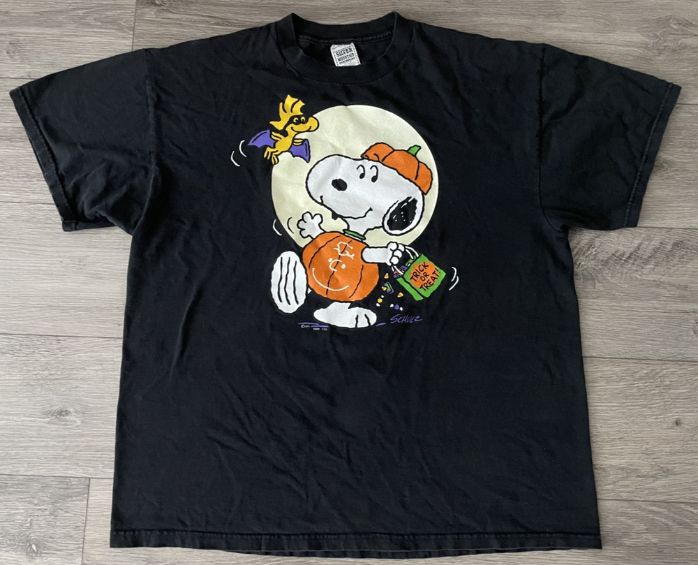 Vintage Snoopy Woodstock Halloween T-Shirt Knott’s Berry Farm Black XL Peanuts